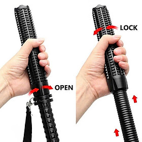 đèn pin tự vệ hợp kim nhôm nguyên khối kéo dài, siêu sáng bền.