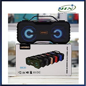 Loa bluetooth siêu bass Kimiso KMS-301 HOANGNHAN, âm thanh trong âm bass siêu trầm, có quai xách, đèn led đổi màu sống động