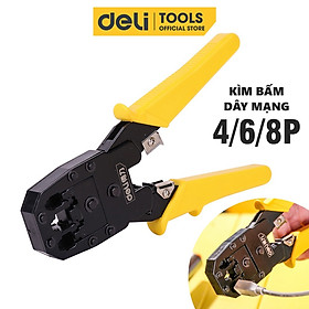Kìm Bấm Dây Mạng 4/6/8P Deli Cao Cấp Chính Hãng - Sử Dụng Đa Năng, An Toàn, Tiện Dụng - EDL2468