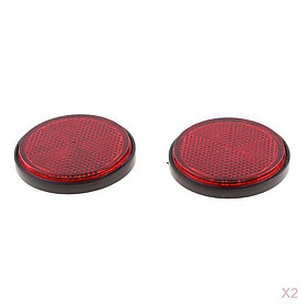 2 Pair Round Reflectors Universal for Motorcycle ATV Dirt Bike Red