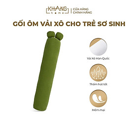 Gối Ôm Vải Xô Cho Trẻ Sơ Sinh Khang Home Thấm Hút Tốt 12x60cm