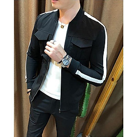 Áo Khoác nam phong cách trẻ trung thể thao năng động h14 - Đen - 2XL