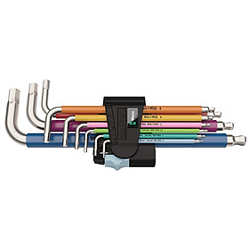 Bộ khóa lục giác thép không gỉ nhiều màu sắc 3950/9 Hex-Plus Multicolour Stainless 1 L-key set, metric, stainless Wera 05022669001