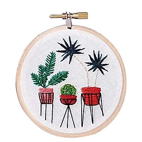Pre-printed DIY Handmade Embroidery Starter Kit Cross Stitch Set 20cm EC001