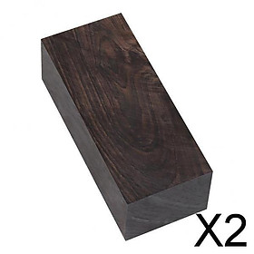 2xBlock Ebony Lumber Crafts Material DIY Blank Knife Handle Wood Carving