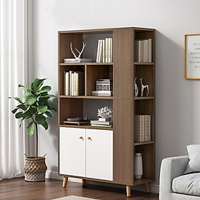 Mua Kệ Tủ sách 2 mặt nhiều ngăn Đa năng Bền Đẹp - Tủ sách 2 mặt 80x30 x150cm hiện đại sang trọng tiện ích gỗ MDF Cao cấp TUR041 Giao màu ngẫu nhiên