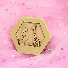 (Toponeto) Music box Hand Crank Musical Box Carved Wooden Music Toys Music Gift