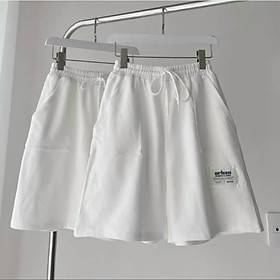 sẵn Quần Đùi Medium ảnh thật tại shop, Quần short chân cua MEDIUM tag vải dây rút form rộng nhiều màu unisex nam nữ -  TRẮNG - M