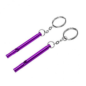 2x2pcs Outdoor Survival Camping Training Emergency Safety Whistle Purple