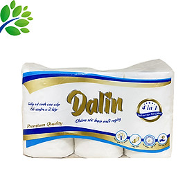 GIẤY VỆ SINH NGUYÊN SINH CAO CẤP DALIN CÓ LÕI 6 CUỘN LỐC