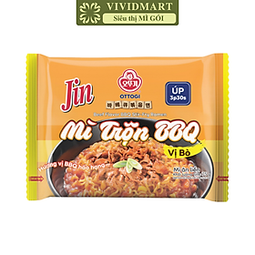 OTTOGI - Mì úp Jin hương vị trộn BBQ bò, Mì trộn BBQ bò Jin, Mì trộn BBQ Ottogi Jin hương vị bò (75g/gói)