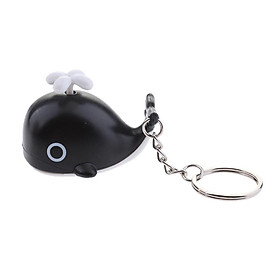 Cute Whale LED Keychains Flashlight Sound Light Key Chain Keyring