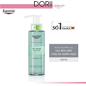  Eucerin Sữa Rửa Mặt Dạng Gel Dành Cho Da Nhờn Mụn ProAcne Cleansing 200ml(2024)