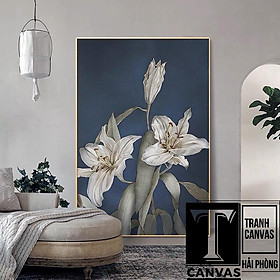 Mua Tranh canvas treo tường phòng khách  tranh hiện đại nghệ thuật Hoa Ly trắng HL 01-02 (không kèm khung)