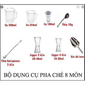Giá Sỉ Combo đồ dụng cụ pha chế đầy đủ số lượng 8 món đẹp giá rẻ