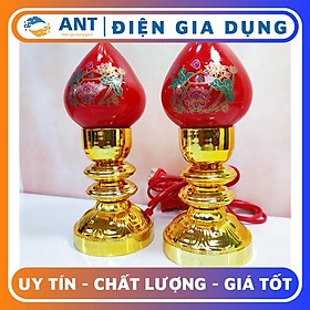 Mua Đôi đèn thờ trái đào  Cặp đèn bàn thờ phật  Đèn để bàn thờ Quả Đào Thủy Tinh