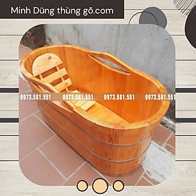 Bồn tắm gỗ thông bồn tắm gỗ kiểu Nhật, độ bền cao tránh ẩm mốc, thấm nước, hút ẩm