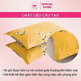 Mua Vỏ Gối Nằm  Áo Gối Đầu Cotton PL Hoạ Tiết Vintage Hàn Quốc - Kích Thước 45cmx65cm Có Khóa Kéo