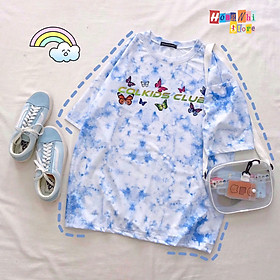 Áo Thun Tie Tee In Phản Quang Tay Lửng Dáng Rộng, Áo Thun Loang Màu Tay Lỡ Form Rộng Unisex - MM