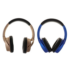 2Pcs Bluetooth Headset Bluetooth Earphone, Wireless Earphones With Built-in Microphone HD Gold + Blue