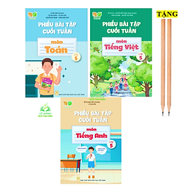 Sách - Combo 3 cuốn Phiếu bài tập cuối tuần môn Toán + Tiếng Việt + Tiếng anh lớp 5 ( Kết Nối Tri Thức ) - ĐN
