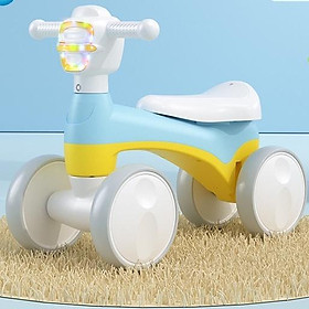 Xe chòi chân cho bé - Xe thăng bằng 4 bánh trẻ em 1 - 4 tuổi cao cấp có đèn và nhạc. - Hồng Vàng