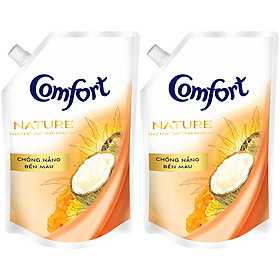 Combo 2 Nước Xả Làm Mềm Vải Comfort Nature Chống Nắng Bền Màu Túi 1.5L