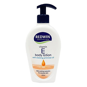 Kem dưỡng phục hồi Redwin Body Lotion Vitamin E, EPO 400ml - cấp và khóa ẩm, tái tạo phục hồi da