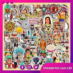 Chủ Để Thổ Dân | Set 50 Hình Sticker Chống Thấm Nước, Chống Bay Màu