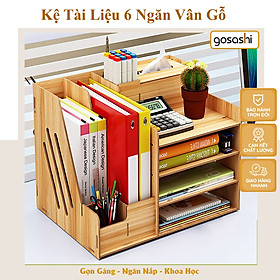 Mua Kệ Tài Liệu 6 Ngăn  Kệ Để Sách  Để Đồ Tiện Lơi  Dễ Dàng Lắp Ghép  Không Cần Khoan Đục -Thương Hiệu Gosashi -KeTLieu6NganVgo