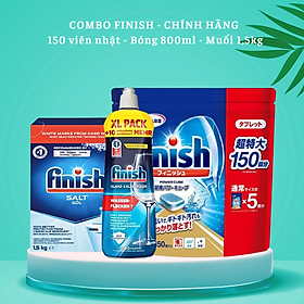 Combo Bột rửa bát finish 2.5kg+Muối rửa chén finish 1.2kg+nước bóng 1150ml