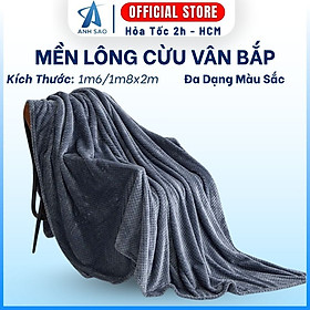 Mền lông cừu vân hạt bắp vải microfiber cao cấp A - mềm mại, ấm áp, thấm hút tốt