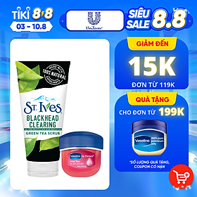 Combo Sữa rửa mặt tẩy tế bào chết ngừa mụn St.Ives Trà Xanh 170g + Sáp