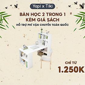 Mua Bàn Học 2 Trong 1 Kèm Giá Sách 6 Tầng Gỗ MDF Xịn Dày 17li YAPI GHC-4608