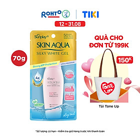 Kem chống nắng Skin Aqua dưỡng trắng & dưỡng ẩm, dùng hàng ngày dạng gel Sunplay Skin Aqua Silky White Gel Eco Việt Nam SPF 50, PA++++ 70g