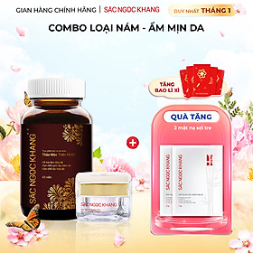 Bộ đôi trong uống - ngoài thoa Sắc Ngọc Khang: Sắc Ngọc Khang ++ (60 viên) + Kem dưỡng da ban đêm 10g