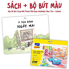 Combo Sách Ở Tiệm bánh Ngày Mai + Hộp 20 Bút Lông Màu Pastel Rửa Được Washable Fiber Pen - Colokit SWM-C008