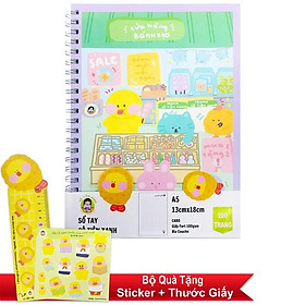 Sổ Tay Lò Xo A5 Kẻ Ô Vuông 100 Trang 100gsm - Cô Tiên Xanh - Cửa Hàng Bánh Kẹo