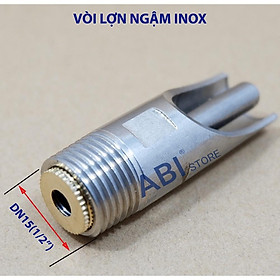 Vòi lợn inox dày đẹp, vòi uống nước cho heo tự động (bú lợn, núm uống inox)