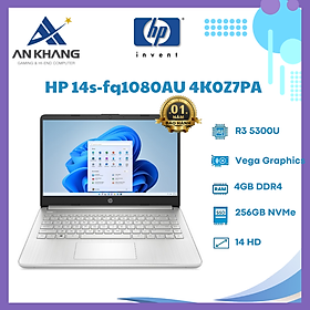 Laptop HP 14s-fq1080AU 4K0Z7PA (Ryzen 3-5300U | 4GB | 256GB | Radeon Vega | 14 inch HD | Win 11 | Bạc) - Hàng Chính Hãng - Bảo Hành 12 Tháng