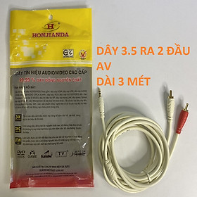 DÂY CÁP LOA RẮC 3.5 RA 2 AV 3 MÉT ĐỒNG NGUYÊN CHẤT HÀNG CHÍNH HÃNG