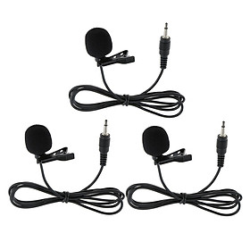 3 Pieces Mini Lavalier Microphone for Vloggers 3.5mm Tie Clip On Black
