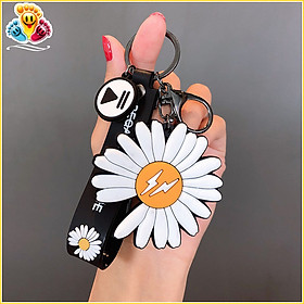 Móc khóa balo hoa cúc/hình giày thể thao 2 mặt treo cặp sách, chìa khóa, hộp bút, món quà lưu niệm dễ thương E401