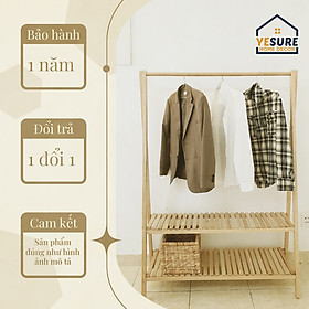 Mua Giá kệ treo quần áo chữ A gỗ Tần Bì kiêm kệ móc quần áo đa năng trang trí phòng YESURE HOME DECOR - Hàng chính hãng