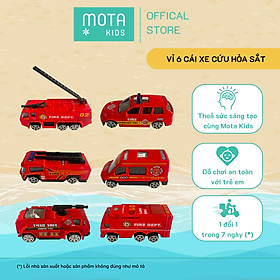 [M6153 - Mota Montessori] Đồ chơi cho bé Vỉ 6 cái xe mô hình cứu hỏa sắt đủ mẫu - Hàng chính hãng