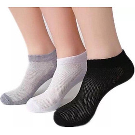 Combo 10 đôi tất lưới nam cổ ngắn giao màu ngẫu nhiên free size