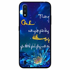 Ốp lưng in cho Samsung A01 Mẫu Thư Pháp Cha Mẹ