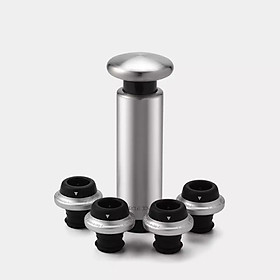 Uareliffe Circle Joy 4 In 1 Vacuum Wine Bottle Stopper Sealed Storage Memory Wine Stopper Wine Corks Stainless Steel Wine Bottle Fresh-keeper Cork With Date Scale For Home Kitchen