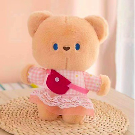 Thú nhồi bông gấu teddy đi học đáng yêu cho cặp đôi - Size 20cm - Quà tặng gấu nâu teddy hoạt hình đeo túi đáng yêu