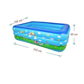 Mua Bể Bơi Phao 3 tầng 1m5 - 1m8 - 2m1 - 2m5 - 2m9 - 3m66 cho gia đình Tặng Kèm Bơm thổi hút 2 chiều